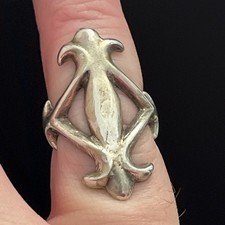 Vintage Early Fred Harvey Native Navajo Sterling Silver Sand Cast Ring Size 6 - Additional view 11