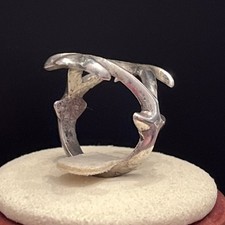 Vintage Early Fred Harvey Native Navajo Sterling Silver Sand Cast Ring Size 6 - Additional view 4