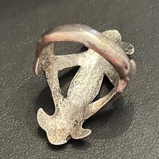 Vintage Early Fred Harvey Native Navajo Sterling Silver Sand Cast Ring Size 6 - Additional view 5