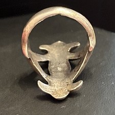 Vintage Early Fred Harvey Native Navajo Sterling Silver Sand Cast Ring Size 6 - Additional view 6