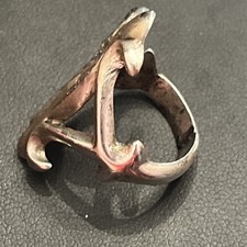 Vintage Early Fred Harvey Native Navajo Sterling Silver Sand Cast Ring Size 6 - Additional view 8