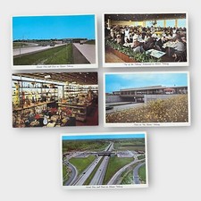 Vintage Fred Harvey Illinois State Highway Toll Post Card Lot Aerial Oasis Shop