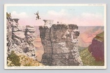 Postcard Fred Harvey Daring Jump by Forest Ranger Grand Canyon Arizona Unposted