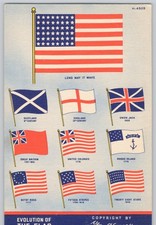Vintage Evolution of the American Flag Postcard by Fred Harvey