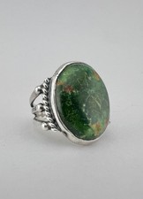 Vtg Fred Harvey Era Navajo Sterling Silver Cerrillos Turquoise Stamped Ring - Additional view 1
