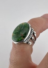 Vtg Fred Harvey Era Navajo Sterling Silver Cerrillos Turquoise Stamped Ring - Additional view 8