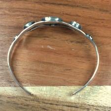 Fred Harvey Era Turquoise Arrow Navajo Stamped  Sterling Silver Bracelet Cuff - Additional view 3