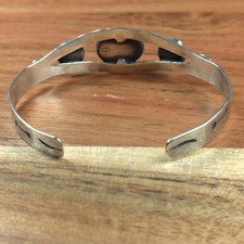 Fred Harvey Era Turquoise Arrow Navajo Stamped  Sterling Silver Bracelet Cuff - Additional view 4