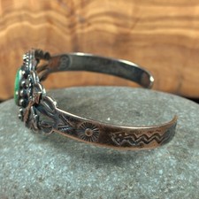 Fred Harvey Era Turquoise Arrow Snake Navajo Sterling Silver Bracelet Cuff - Additional view 2