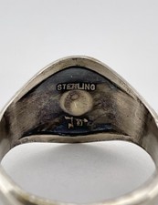 Vtg BELL TRADING POST Fred Harvey Era Sterling Silver Turquoise Thunderbird Ring - Additional view 7