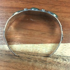 Fred Harvey Era Turquoise Dog Horse Navajo Stamped Sterling Silver Bracelet Cuff - Additional view 4