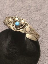 Bell Trading Fred Harvey Era Silver Stamped Native American Child Cuff Bracelet - Additional view 10