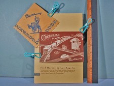 Fred Harvey Menu + Cocktail Menu + Napkin Los Angeles Union Station 1949