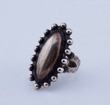 Vintage Native American Fred Harvey Era Sterling Silver Ring Sz 4.75 Navajo - Additional view 1