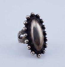 Vintage Native American Fred Harvey Era Sterling Silver Ring Sz 4.75 Navajo - Additional view 2