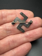 Fred Harvey Era Navajo Whirling Log Turquoise Sterling Silver 925 Pin - Additional view 4