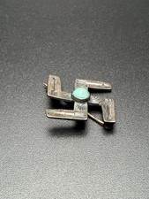 Fred Harvey Era Navajo Whirling Log Turquoise Sterling Silver 925 Pin - Additional view 9