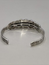 VTG Fred Harvey Era Sterling Silver Rope & Turquoise Cuff Bracelet Navajo 15g - Additional view 4