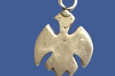 Old Pawn Fred Harvey Era Sterling Silver Turquoise Inlay Thunderbird Charm NICE! - Additional view 2