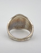 Vintage Fred Harvey Style Sterling Silver Turquoise Thunderbird Men's Ring 13.3g - Additional view 4