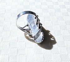 Agate Petrified Wood Sterling Silver Ring Sz 6.75 Fred Harvey Era SW Navajo Styl - Additional view 6