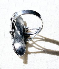 Agate Petrified Wood Sterling Silver Ring Sz 6.75 Fred Harvey Era SW Navajo Styl - Additional view 7