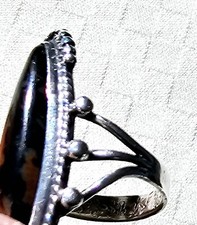 Agate Petrified Wood Sterling Silver Ring Sz 6.75 Fred Harvey Era SW Navajo Styl - Additional view 8