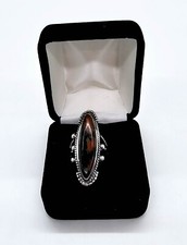 Agate Petrified Wood Sterling Silver Ring Sz 6.75 Fred Harvey Era SW Navajo Styl