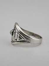Vtg BELL TRADING POST Fred Harvey Era Sterling Silver Turquoise Thunderbird Ring - Additional view 8