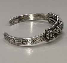 VTG Fred Harvey Era Sterling Silver Rope Turquoise Cuff Bracelet Navajo 15g 6.25 - Additional view 3
