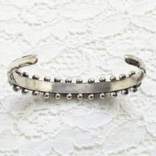 Fred Harvey Era Navajo Turquoise Snake Eye Row Bracelet 925 Sterling Handmade - Additional view 7