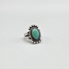 Vtg Sterling Turquoise Ring Sz 6.25 Fred Harvey Era Southwest Navajo - Additional view 2