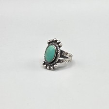 Vtg Sterling Turquoise Ring Sz 6.25 Fred Harvey Era Southwest Navajo - Additional view 3