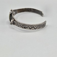 Old Fred Harvey Sterling Turquoise Cuff Bracelet 6.25