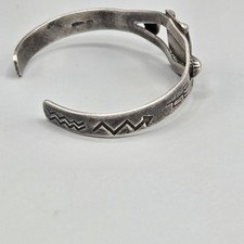 Old Fred Harvey Sterling Turquoise Cuff Bracelet 6.25