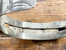 Old Pawn Fred Harvey Era Sterling With Green Turquoise Cuff Bracelet Stamp Work - Additional view 4