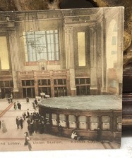 Kansas City,MO The Lobby,Union Station Fred Harvey Railroad Depot Postcard L18 - Additional view 3