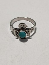 BELL TRADING POST THUNDERBIRD STERLING TURQUOISE RING SIZE 5.5 FRED HARVEY ERA - Additional view 1