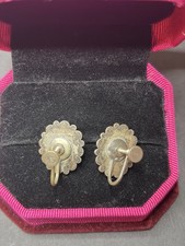 VINTAGE FRED HARVEY ERA STERLING SILVER DRAGONS BREATH GLASS CLAMP EARRINGS - Additional view 6