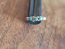 Vintage Zuni Sterling Silver SNAKE EYES Baby Ring - Fred Harvey Era Size 3 - Additional view 2