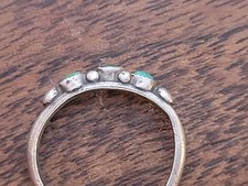 Vintage Zuni Sterling Silver SNAKE EYES Baby Ring - Fred Harvey Era Size 3 - Additional view 6