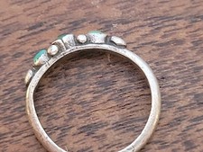 Vintage Zuni Sterling Silver SNAKE EYES Baby Ring - Fred Harvey Era Size 3 - Additional view 7