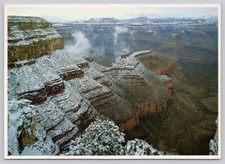 Grand Canyon Winter Storm Arizona AZ Fred Harvey 4x6 Postcard
