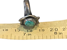 💥NATIVE AMERICAN Fred Harvey Sterling Silver BEAUTIFUL RING Green Turquoise RAR - Additional view 1