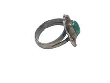 💥NATIVE AMERICAN Fred Harvey Sterling Silver BEAUTIFUL RING Green Turquoise RAR - Additional view 5