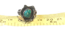 💥NATIVE AMERICAN Fred Harvey Sterling Silver BEAUTIFUL RING Green Turquoise RAR - Additional view 10