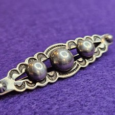 Vintage Fred Harvey Era Sterling Silver Brooch – Hand-Stamped Concho Design,... - Additional view 1