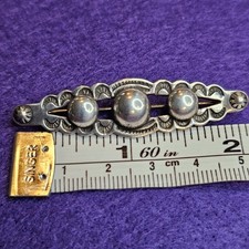 Vintage Fred Harvey Era Sterling Silver Brooch – Hand-Stamped Concho Design,... - Additional view 12