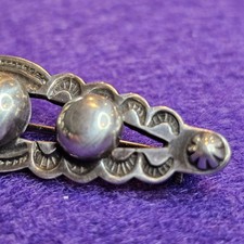 Vintage Fred Harvey Era Sterling Silver Brooch – Hand-Stamped Concho Design,... - Additional view 3
