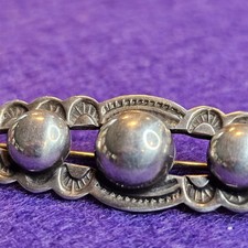 Vintage Fred Harvey Era Sterling Silver Brooch – Hand-Stamped Concho Design,... - Additional view 4